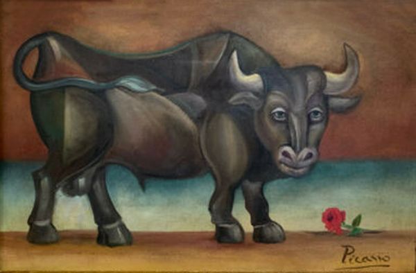 

pablo picasso bull и цветок домашнее украшение расписанную hd печать картина маслом на холсте wall art canvas картинки 201116