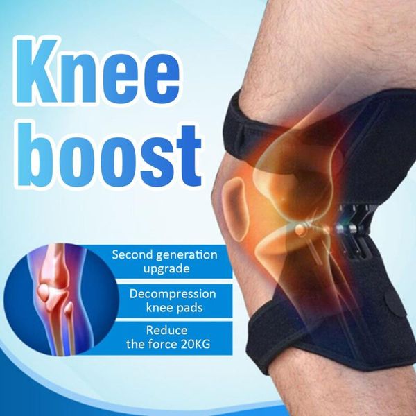 

joint support patella knee pad breathable non-slip lift pain relief for knee power spring force stabilizer sport, Black;gray