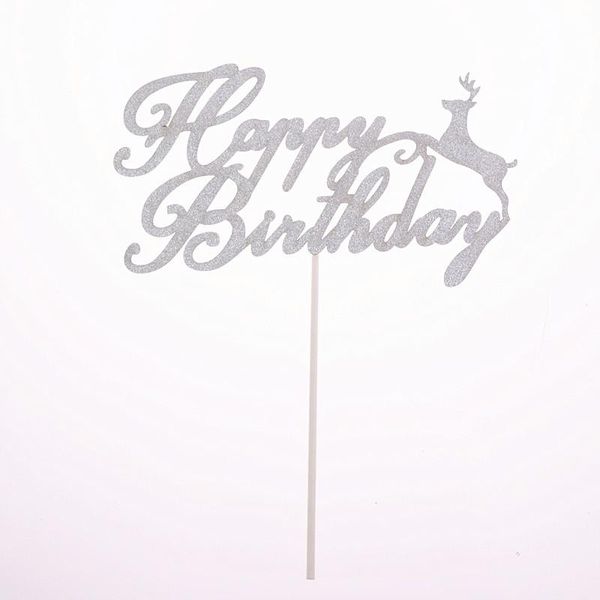 

рождество элк с днем рождения торт топпер флаги glittler нескольких цветов birthday party cake выпечки декор день рождения торт toppers bbyo