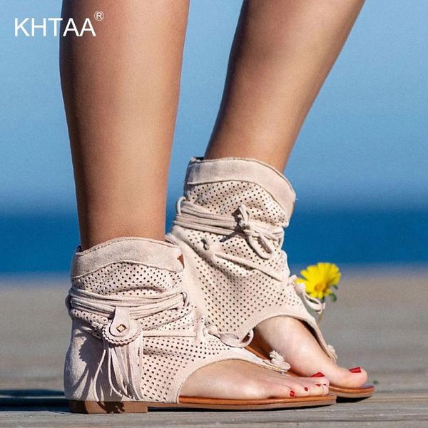 

women's retro sandals gladiator tassle flat beach shoes clip toe casual woman lace up comfort rome ladies shoe summer plus size #ka8k, Black