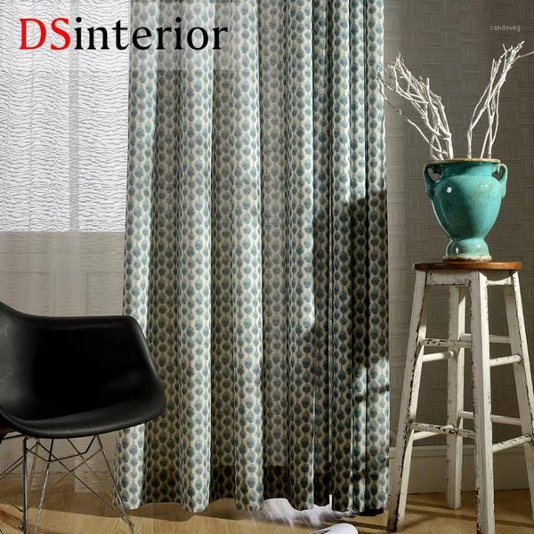 

dsinterior modern printing polyester cotton printing curtain for living room1