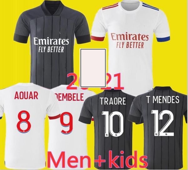 

20 21 maillot de foot olympique lyonnais lyon soccer jersey 2020 2021 maillot de lyon football shirt traore memphis ol lyon men kids shirts, Black;yellow