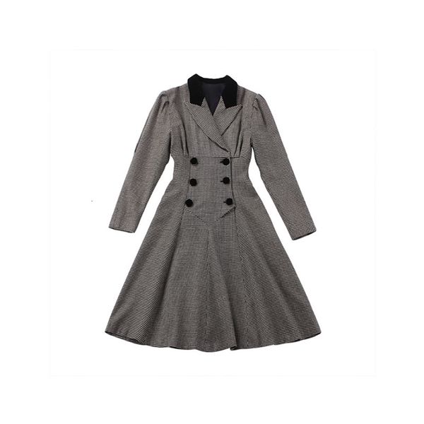 

2021 le palais new original fine winter gather fleece waistline from the elegant vintage dress female houndth streetwear dresses os73, Black;gray