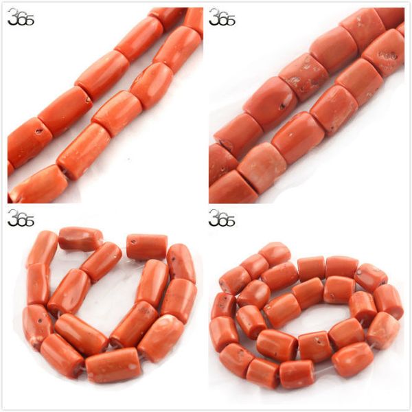 

100% real orm column orange coral jewelry making natural beads strand 15" q1106
