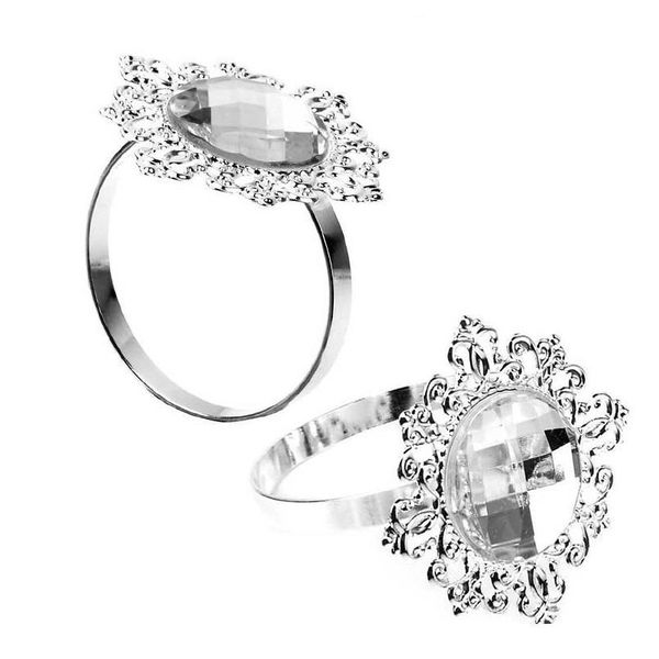 

12pcs bling acrylic napkin rings napkins holder wedding party banquet dinner christmas decor favo jllknf