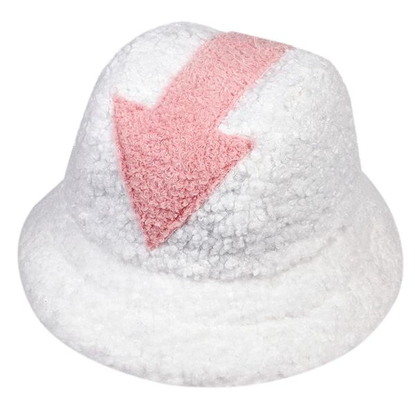 

Unisex Winter Fuzzy Plush Bucket Hat Harajuku Arrow Symbol Panama Fisherman Cap, Blue;gray