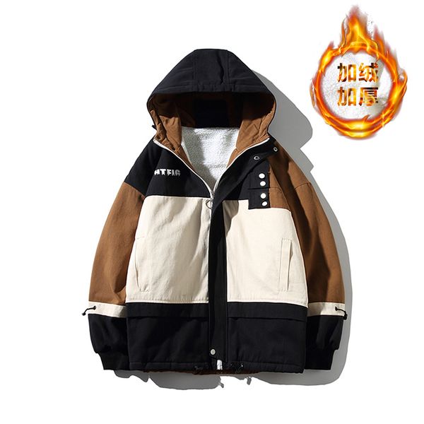 

padded parka 2020 new fleece man winter coat hooded hip hop streetwear men thick parkas snow jacket clothing
