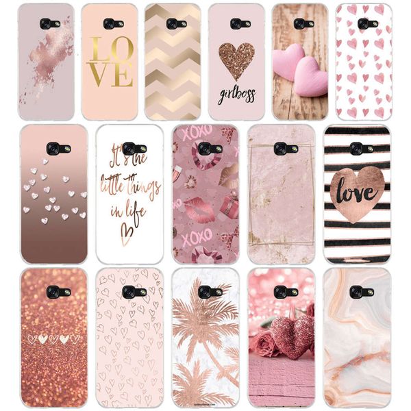 

bgrf365fg, tpu soft silicon mobile phone case, with golden rose love, suitable for samsung a3 a5 a6 plus a7 a8 s6 7 8 9swza