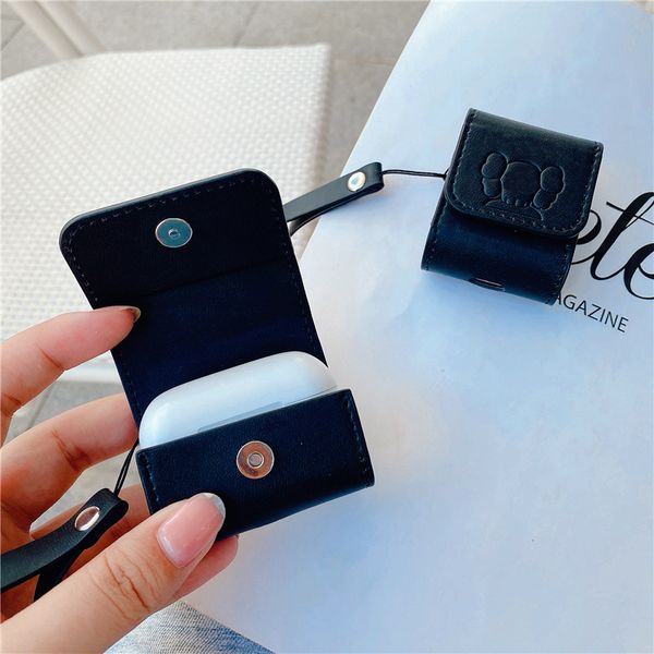 

designer airpods case trend printing bluetooth earphone protective cover suitable for airpods1/2 pro/3 case new leather wholesale--
