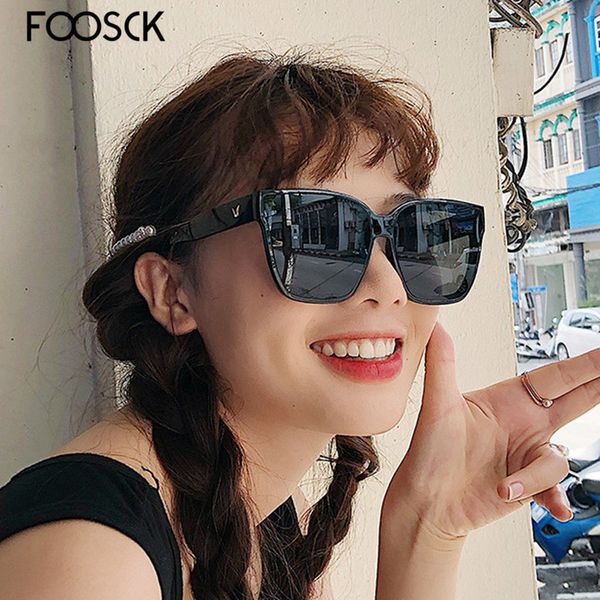 

foosck sexy fashion крупногабаритные квадратные солнцезащитные очки лета женщин стиль большой размер кадра зеркало вс очки женский óculos uv
