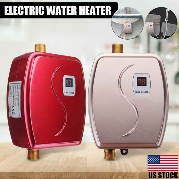 

3800w mini tankless instant water heater faucet kitchen heating thermostat us/eu plug intelligent energy saving waterproof