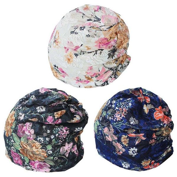 

lace flower set of head cap lady bag head cap spring and summer sun protection hat confinement women's cultural hat, Blue;gray