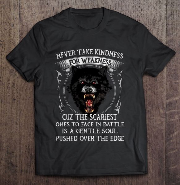 

men never take kindness for weakness black wolf version hoodie designers t shirts sweatshirt