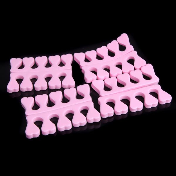 

8pcs peach heart soft finger toe separators nail art tool pink