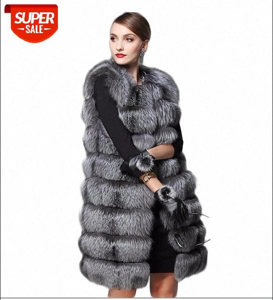 

2020 winterfur vest women's autumn and winter long style new stitching fox fur vest sleeveless fur coat #rm6r, Black;brown