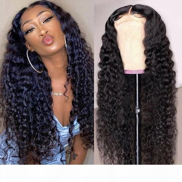 

brazilian hair deep wave 4*4 lace closure wigs straight human hair wigs kinky curly body wave for black women wholesale price, Black;brown
