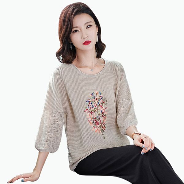 

2021 new autumn winter embroidered neck-neck fashion feminine pullovers knitted sweater women ubl7, White;black
