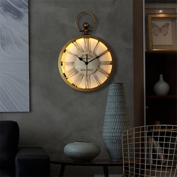 

wall lamp nordic retro clock lamps restaurant dining room living bedroom study led home watch art decoration lights