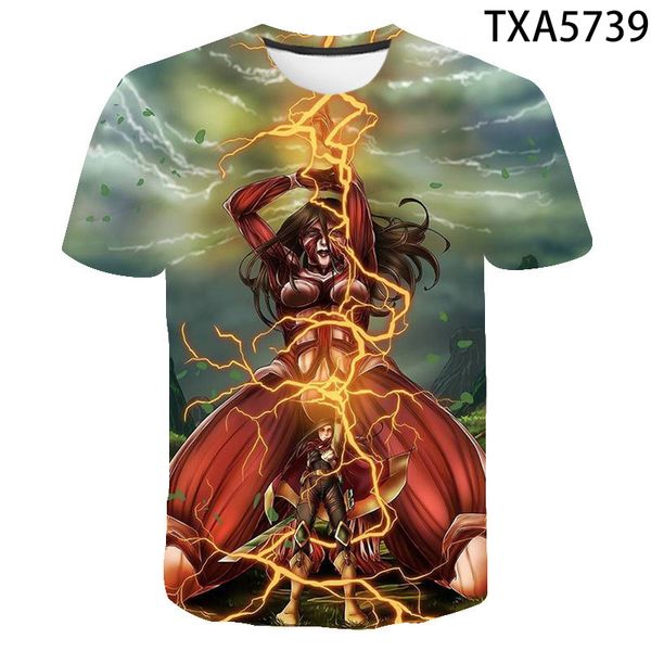 

boy girl movie attack on titan cool 3d print shirts oversized plus size horror men clothing