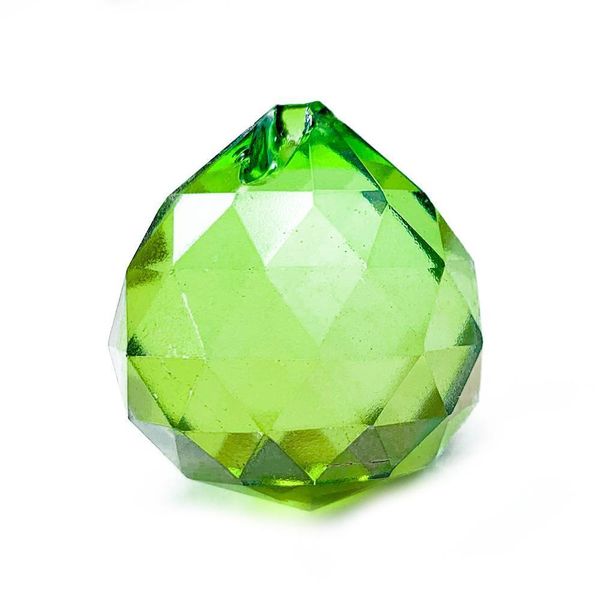 

5pcs 30mm green crystal suncatcher chandelier pendant faceted balls glass prism balls rainbow maker for home wedding decoration h jlltex