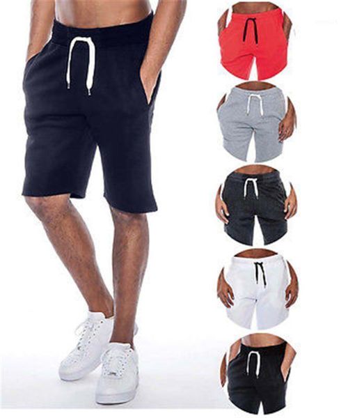 

2020 men´s summer sports fitness casual loose shorts drawstring shorts quik dry black white basic men summer sports track1, White;black