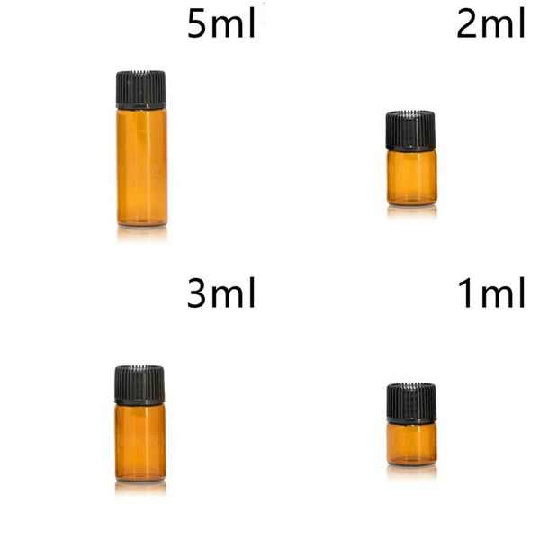 

brown essential oil bottle glass portable glass small capacity solid color seal up bottles durable clear sample separate 0 26ny p2