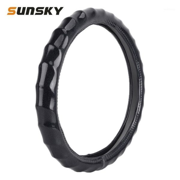 

universal car wave texture plating leather steering wheel cover1