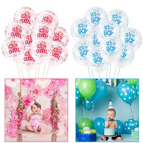 

it's a girl boy balloons air 1st birthday party decoration kids baby shower gender reveal ballon latex confetti baloon