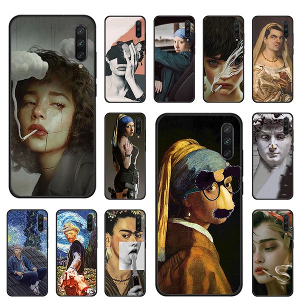 

great art aesthetic van gogh mona lisa angel phone case for xiaomi mi note 10 9t pro 9 8 lite poco x3 nfc shell