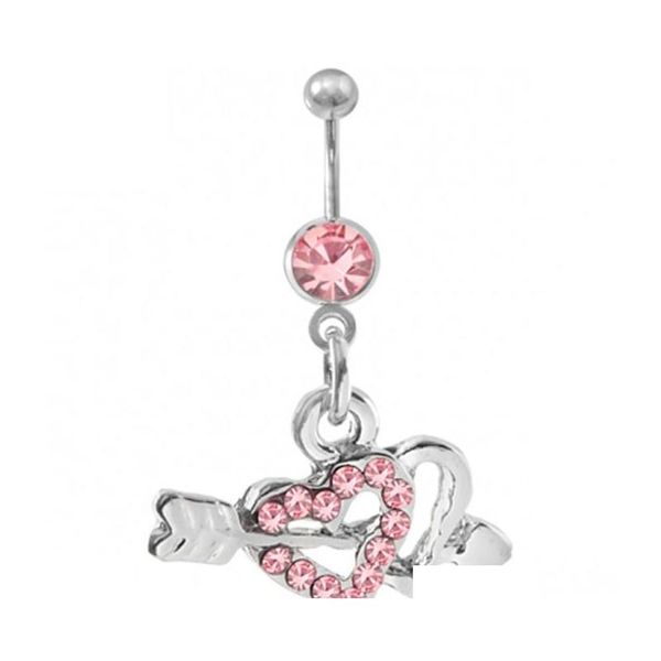 

d0361 ( 2 colors) body piercing jewelry belly button navel rings body piercing jewelry dangle accessories fashion charm cupid love guy7w, Silver
