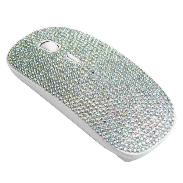 

wireless mouse, dazzling ultra-thin diamond rechargeable 2.4g wireless optical mouse, optical mouse covered with rhines