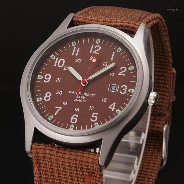 

men's calendar quartz watch1, Slivery;brown