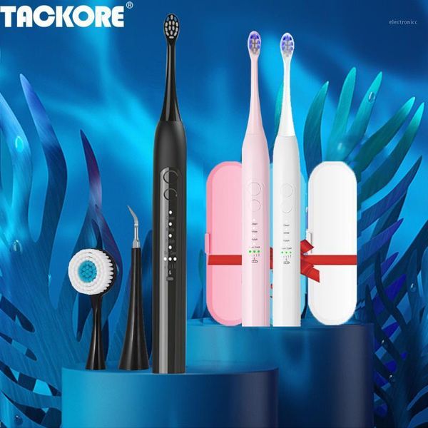 

tackore 12 mode electric toothbrush usb rechargeable waterproof ultrasonic sonic tooth brush teeth scaler facial massager1