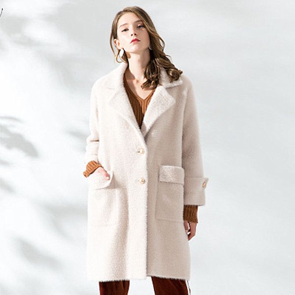 

wool loose blunt female models new velvet male false fuzzy long single furry coat solid goal color suit maxz fc7d, Black;brown