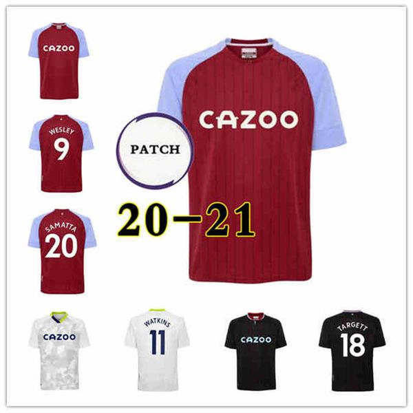 

villa soccer jerseys 20 21 home grealish m. trezeguet wesley el ghazi hourihane douglas mcginn barkley watkins 2020 2021 man + kids, Black;yellow