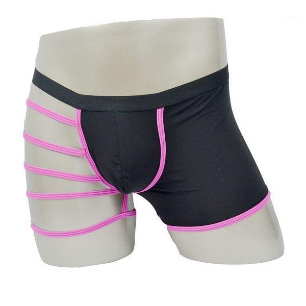 

male jockstrap gay underwear sheer hollow out strappy boxer brief shorts lingerie for him erotic lingerie boy shorts1, Black;white