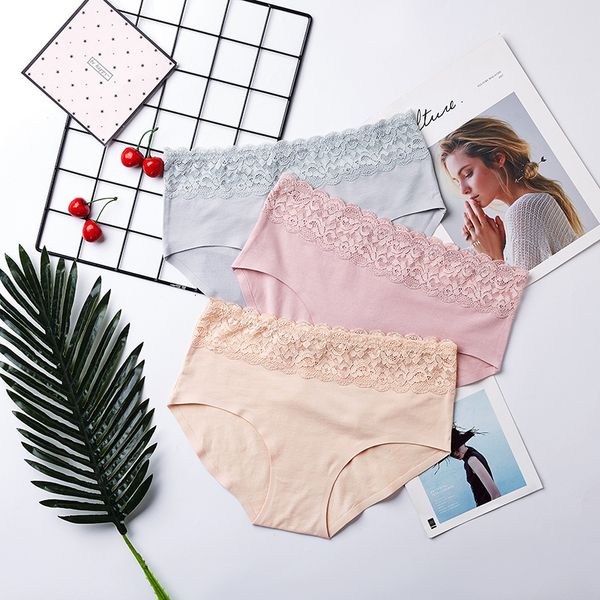 

lace one piece high waist women's underwear traceless briefs, Black;pink