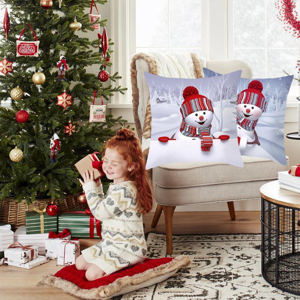 

christmas cushion cover sofa cushion pillow cases santa claus pillowcase home decorative car pillowcase christmas decor for home wmthws