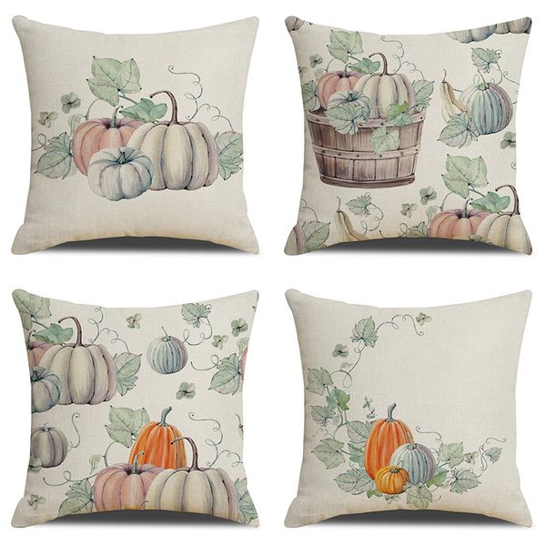 

printed lien cushion pumpkin festival cushion decorative pillows thanksgiving home decor throw pillow almofadas decorativas para sofa