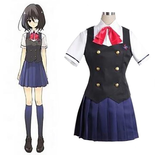 

theme costume 2019 new another misaki mei akazawa izumi costume anime cosplay girls japanese school uniform skirt custom made, Black;red