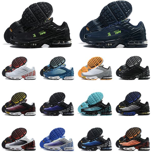 

2022 tn plus 3 men women running shoes triple white laser blue rainbow outdoor sneakers sports mens trainer