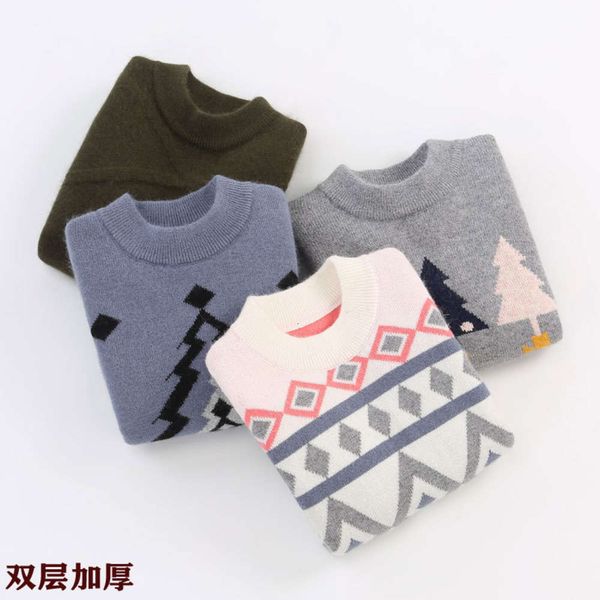 

girl's big children's pullover thickened autumn winter 2020 new foreign sle baby cashmere sweater, Blue