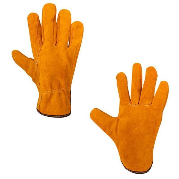 

1 pair welding wear resistant heat insulation protective gloves (orange, Blue;gray