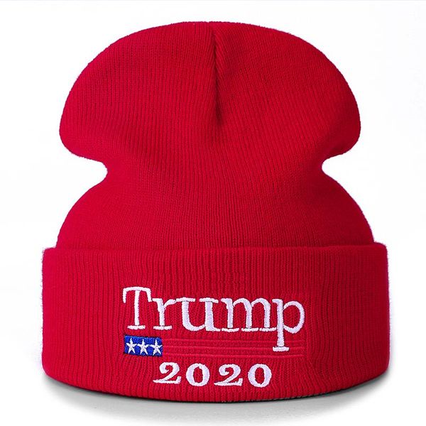 

трамп 2020 хлопок повседневные шапочки для мужчин женщины вязаная зимняя шляпа сплошной цвет хип-хоп череп шляпа унисекс кепка dropshipping