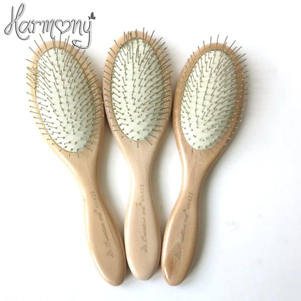 

2020 beauty 1 piece varnish color natural wood paddle pointed handle teeth human massage hair brush, Silver