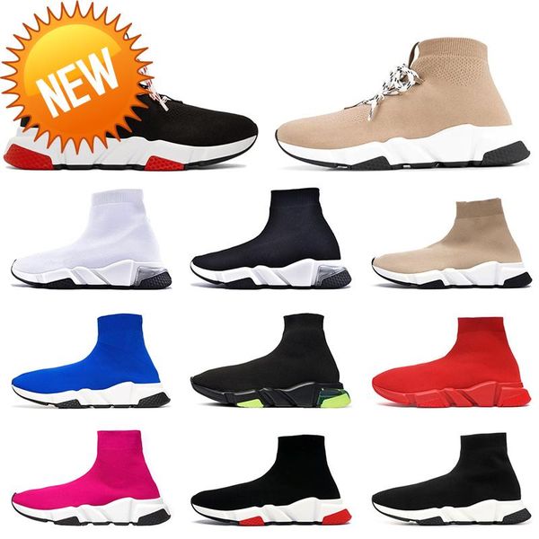 

sock trainers laces up clearsole black red beige luxury designer sock shoes women mens casual shoes tripler Ã©toile vintage platform sneakers