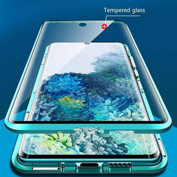 

magnetic case for samsung galaxy a10 21s 50 51 a71 81 note 10lite double sided tempered glass full protection pho bbyktu