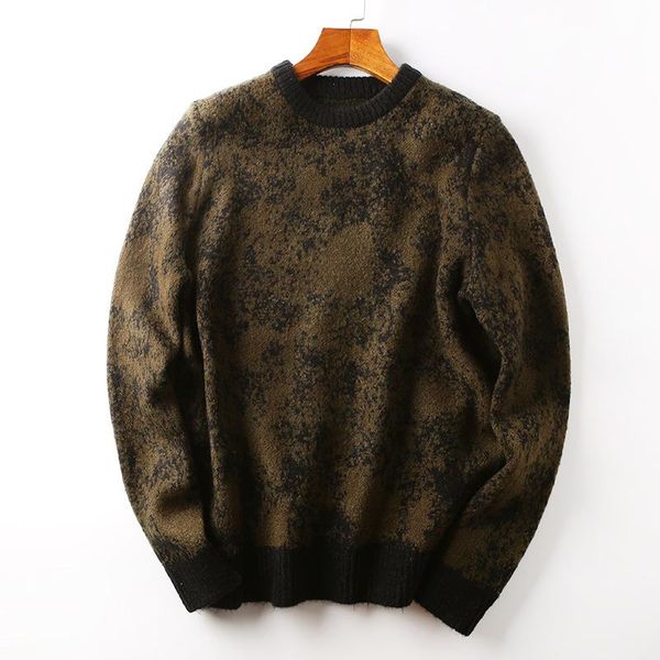 

bonjean japan style men's sweater army green camouflage warm wool sweaters autumn winter casual sweatcoat -2xl, White;black