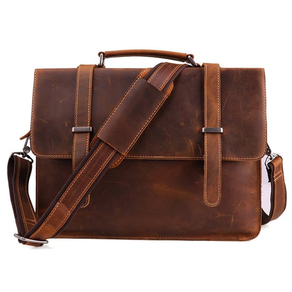 

2020 retro men's purse for portable classic man's leather briefcase... shoulder messenger bags. pd9d