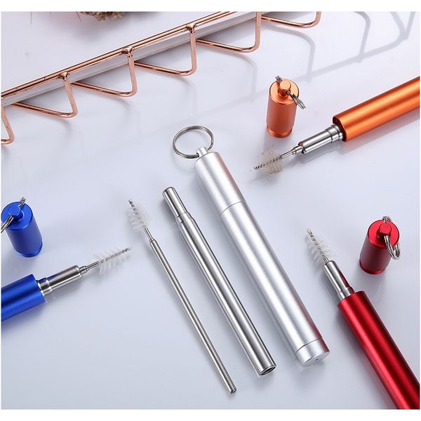 

телескопическая солома многоразовая солома питьевой соломы высокое качество 304 из нержавеющей стали из нержавеющей стали с чистой щеткой дл